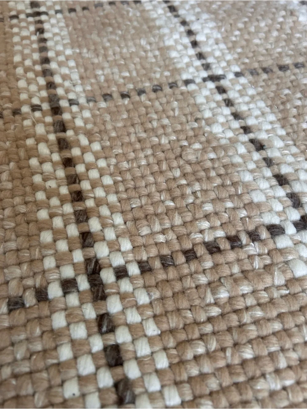 SERENA & LILY/GoodWeave Handwoven WoolWindowpane Plaid Fringe Accent Rug#0501265